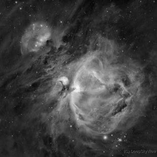 M42_2016-01-17_H_16x60+14×300+8x900sec_v1 (M42 – Orion Nebula in Mono)