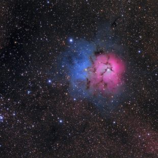 Trifid_AP175_2017-06-20_LRGB_22+8+9+10x900sec_v2 (M20 – Trifid Nebula)